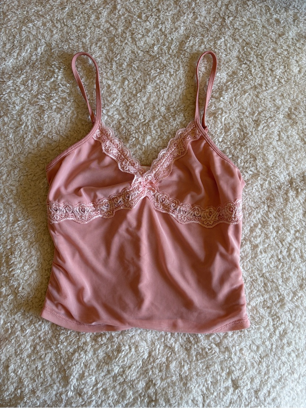 Pink Rose Dusty Pink Lace-Trim Camisole